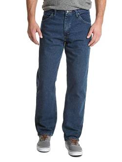 Wrangler Authentics Herren Klassische Baumwolljeans mit 5 Taschen und lockerer Passform Jeans, Dark Stonewash, 33W / 34L von Wrangler Authentics