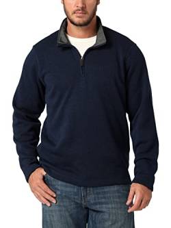 Wrangler Authentics Herren Langärmeliges Fleece mit Viertelreißverschluss Pullover, Mood Indigo, Medium von Wrangler Authentics