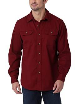 Wrangler Authentics Herren Langärmeliges klassisches gewebtes Hemd mit Button-Down-Kragen, Cabernet, XX-Large von Wrangler Authentics