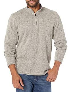 Wrangler Authentics Herren Langarm Fleece Viertelreißverschluss, Hellgrau, Large von Wrangler Authentics