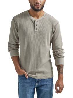 Wrangler Authentics Herren Langarm Waffel Henley, Bimsstein, XX-Large von Wrangler Authentics