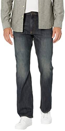 Wrangler Authentics Herren Relaxed Fit Boot Cut Jeans, Blau / Schwarz Stretch, 34W 32L EU von Wrangler Authentics