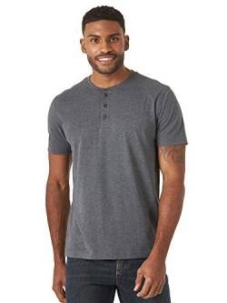 Wrangler Authentics Herren Short Sleeve Tee Henley-Hemd, India Ink Heather, Mittel von Wrangler Authentics