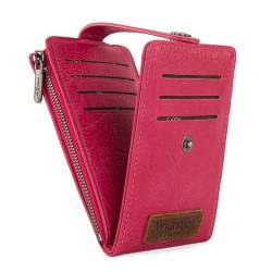 Wrangler Damen Bifold Card Wallet Vintage Multi Kreditkartenetui Slim Minimalistisch mit Reißverschlussfach Münzbörse, Knallpink (Hot Pink), Trendig von Wrangler