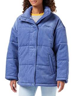 Wrangler Damen Corduroy Puffer Jacket, Fjord Blue, m von Wrangler