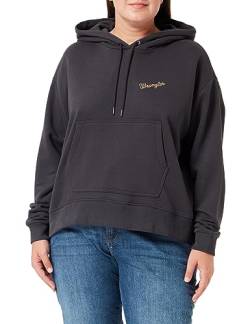 Wrangler Damen Regular Hoodie Hooded Sweatshirt, Faded Black, L EU von Wrangler