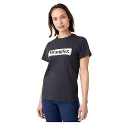 Wrangler Damen Regular Tee T Shirt, Faded Black, M EU von Wrangler