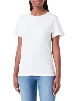 Wrangler Damen Slim Tee T Shirt, Worn White, L EU von Wrangler