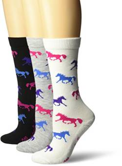 Wrangler Damen-Socken mit Pferdemotiv, 3 Paar - mehrfarbig - Medium von Wrangler