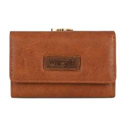 Wrangler Dreifach gefaltete Brieftaschen für Damen, kleines Kreditkartenetui, Retro Hellbraun, Vintage von Wrangler