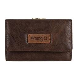 Wrangler Dreifach gefaltete Brieftaschen für Damen, kleines Kreditkartenetui, Retro Kaffee, Vintage von Wrangler