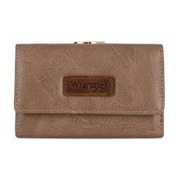 Wrangler Dreifach gefaltete Brieftaschen für Damen, kleines Kreditkartenetui, Retro Khaki, Vintage von Wrangler