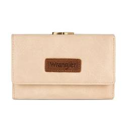 Wrangler Dreifach gefaltete Brieftaschen für Damen, kleines Kreditkartenetui, Retro Tan, Vintage von Wrangler