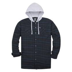 Wrangler Flanelljacke für Herren, groß und groß – Flanell-Kapuzenpullover mit Knopfleiste für Herren, Marineblau/Schwarz, 4X von Wrangler