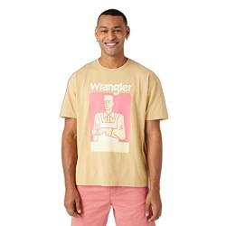 Wrangler Herren Casey Jones Tee T-Shirt, Beige, L von Wrangler