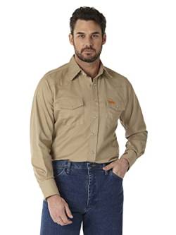 Wrangler Herren Flame Resistant Western Two Pocket Snap Shirt Work Utility Hemd, Khaki, XX-Large von Wrangler