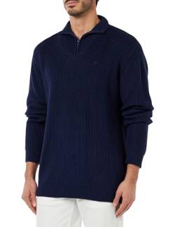 Wrangler Herren Half Zip Knit Sweater, Navy, L EU von Wrangler