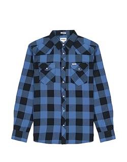 Wrangler Herren Ls Western Shirt, Federal Blue, M EU von Wrangler