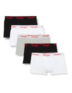 Wrangler Herren Men's Wrangler Boxer Shorts in Black/White/Grey Boxershorts, Blacks/Whites/Grey Marl, von Wrangler