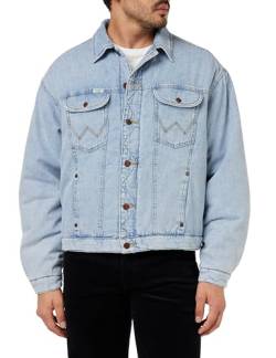 Wrangler Herren Padded Trucker Denim Jacket, SCARE CROW​, M EU von Wrangler