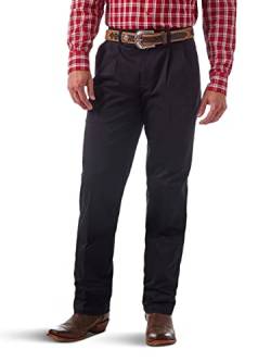 Wrangler Herren Riata Plissierte Freizeithose mit lockerer Passform Hose, Schwarz, 42 W/30 L von Wrangler