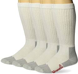 Wrangler Herren Riggs Workwear Arbeitsstiefelsocken (4 Paar) Lässige Socken, weiß, Large von Wrangler