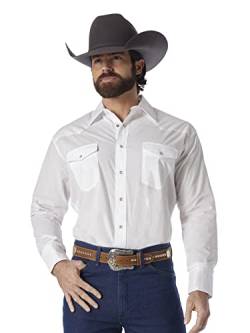 Wrangler Herren Sport Western Basic Two Pocket Langarm Snap Shirt, Weiss/opulenter Garten, XL/Tall von Wrangler