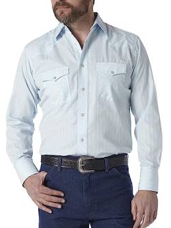 Wrangler Herren Sport Western Langarm Snap Shirt, blau, XX-Large Hoch von Wrangler