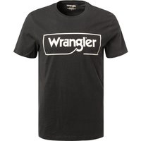 Wrangler Herren T-Shirt schwarz Baumwolle von Wrangler