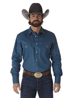 Wrangler Herren Western-Arbeitshemd Firm Finish - Blau (Dark Teal) - 4X von Wrangler