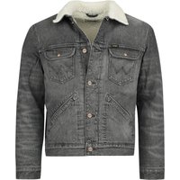 Wrangler Jeansjacke - 124MJ Sherpa Trouble Maker - S bis XXL - für Männer - Größe S - grau von Wrangler