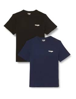 Wrangler Men's 2PACK Sign Off Tee True Navy T-Shirt, Blue, 4X-Large von Wrangler
