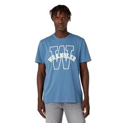 Wrangler Men's Graphic Tee T-Shirt, Blau Light, S von Wrangler