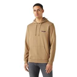 Wrangler Men's Logo Hoodie Hooded Sweatshirt, Lead Grey, XXL von Wrangler