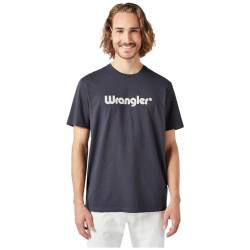 Wrangler Men's Logo Tee T-Shirt, Black, 58 von Wrangler