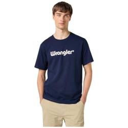 Wrangler Men's Logo Tee T-Shirt, Navy, M von Wrangler