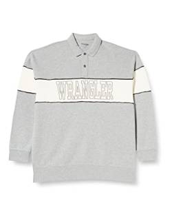 Wrangler Men's Polo Collar Sweat Sweatshirt, MID Grey Melee, X-Large von Wrangler