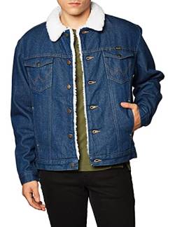 Wrangler Men's Western Style Lined Denim Jacket, X-Large, Denim/Sherpa von Wrangler