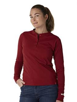 Wrangler Riggs Workwear Damen Long Sleeve Henley Arbeits-T-Shirt, Johannisbeerrot, Groß von Wrangler