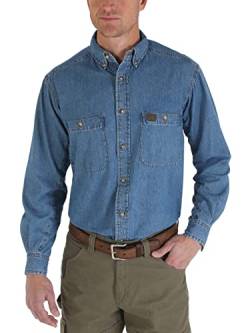 Wrangler Riggs Workwear Herren Denim Arbeitshemd, Antik-Marineblau, X-Large Hoch von Wrangler