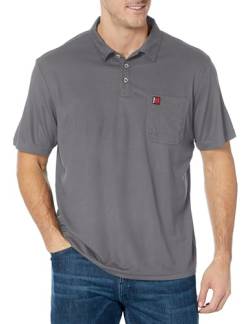 Wrangler Riggs Workwear Kurzärmeliges Herren-Poloshirt mit Tasche, dunkelgrau, XL von Wrangler