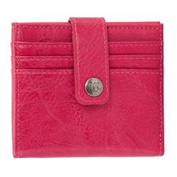 Wrangler Slim Damen Geldbörse Leder Bifold Kreditkartenhalter Kompakt Kleine Geldbörse, Knallpink (Hot Pink) von Wrangler