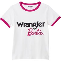 Wrangler T-Shirt - Barbie Slim Ringer Tee - XS bis XL - für Damen - Größe L - weiß von Wrangler