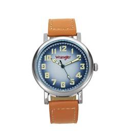 Wrangler Unisex Watch, 42mm with Natural Band & White Stitching, Oversized Crown, Water Resistant von Wrangler