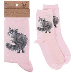 Wrendale Designs Socken, schöne Katze, Rosa von Wrendale Designs