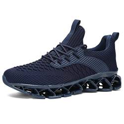 Herren Turnschuhe Blade Running Walking Schuhe Mesh Atmungsaktiv Sport Mode Sneakers Gym Tennis Casual Zapatos, blau, 39 2/3 EU von Wrezatro