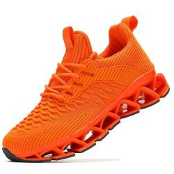 Wrezatro Damen Slip on Walking Laufschuhe Blade Tennis Casual Fashion Sneakers Komfort rutschfeste Arbeit Sport Athletic Trainer, Orange, 39.5 EU von Wrezatro