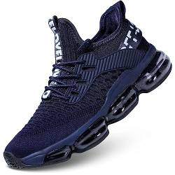 Wrezatro Zapatos Herren Turnschuhe Luftpolster Laufen Mode Schuhe Casual Atmungsaktiv Walking Tennis Gym Athletic Sports Sneakers, blau, 43.5 EU von Wrezatro