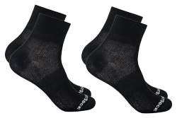 Wrightsock - 2 Paar Herren/Damen Profi Sportsocken im Doppelpack Sparpack, Laufsocke Modell Coolmesh II in schwarz, Anti-Blasen-System, doppellagig, Quarter (knöchelhoch), Gr. L von Wrightsock