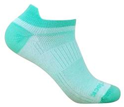 Wrightsock Profi Sportsocke, Laufsocke, Sneakers Modell Coolmesh II in mint grün, Anti-Blasen-System, doppel-lagig, Low Tab kurz, Gr. M von Wrightsock